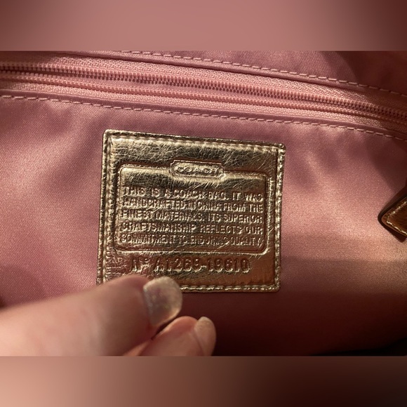 💜HP💜 Retired NWOT Coach Poppy Madras Plaid Sequined Pink Colorful Plaid Metallic - Picture 8 of 17